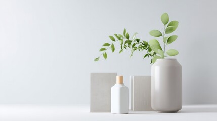 minimalistic arrangement of modern living room elements with ample copy space