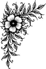 Floral Swirls and Petals Ornament vector