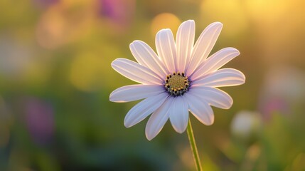Obraz premium A Beautiful Daisy Blooming in Soft Light, Offering a Bright Touch to the Natural World Around It