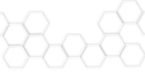 Abstract modern hexagonal effect for line geometric technology 3d white bright hexagon polygonal honeycomb luxury pattern vector white background.