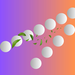 This is a design with leaves and gradient background 