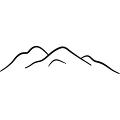 Simple Mountain Line Art