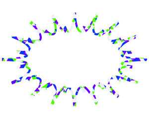 ステンドグラス風吹き出し　三角形模様　細長いギザギザした形