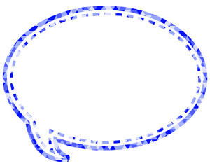 ステンドグラス風吹き出し　三角形模様　丸形