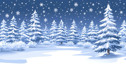 Obraz premium Snowy Forest Winter Wonderland Scene