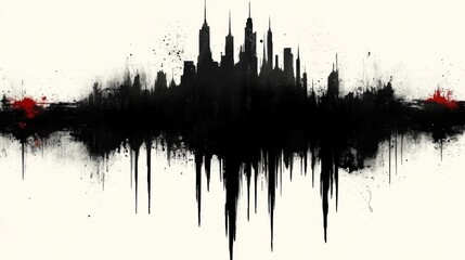 Melancholic Cityscape: A Black and White Abstract Urban Reflection