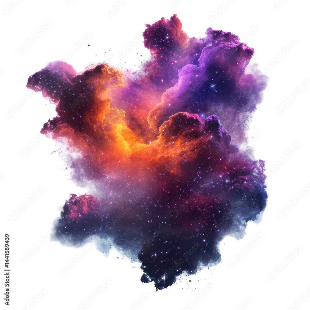 Wall mural a digitally enhanced image of a nebula, showcasing a dynamic display of vibrant cosmic colors and ab
