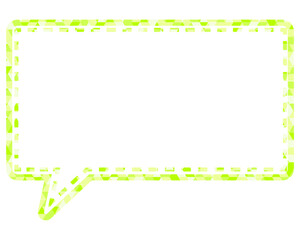 ステンドグラス風吹き出し　三角形模様　四角形