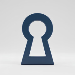 keyhole lock access 3d icon