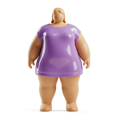 female character purple dress 3d render