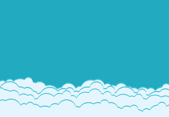 Blue Sky and White Cloud illustration Sky Scape EPS Vector