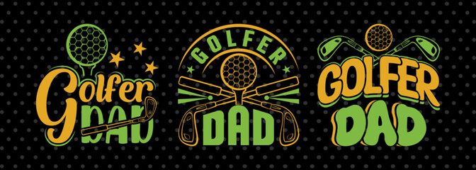 Golfer Dad SVG Disc Golf Design Golfing Sports Tshirt Bundle Golf Quote Design