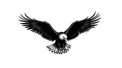 Obraz premium Eagle silhouette in flight graphic