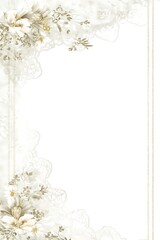 Elegant Floral Lace Border Design:  A Wedding Invitation Template