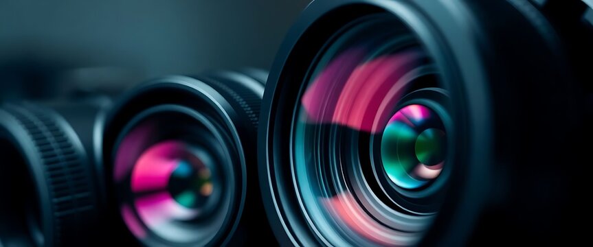 close up of a camera lens