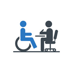 Wheelchair User Office Meeting Icon