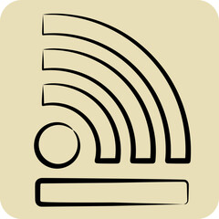Icon Wireless. related to Wifi symbol. hand drawn style. design editable