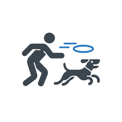 Frisbee Dog Play Icon