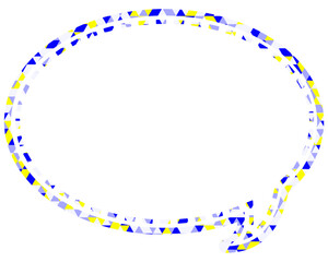 ステンドグラス風吹き出し　三角形模様　丸形