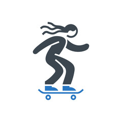 Fototapeta premium Skateboarder In Motion Icon