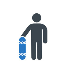 Person Holding Skateboard Icon