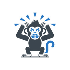 Angry Monkey Frustration Expression Icon