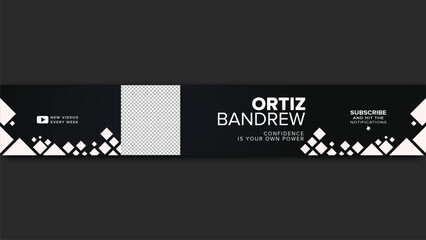 Black YouTube Banner Cover social media and channel art  Design