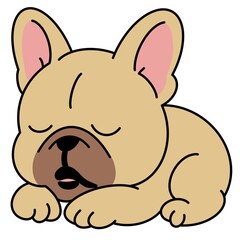 French bulldogs Cute toy dogs with funny muzzles. Adorable puppies play, rest, relax, have fun. Amusing pets, domestic animals. Flat isolated vector illustration on white