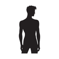 Male Model silhouette vector illustration 