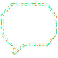 ステンドグラス風吹き出し　三角形模様　角のある八角形
