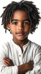 Portrait of a Young Boy with Dreadlocks