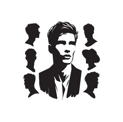 Male Model silhouette vector illustration 