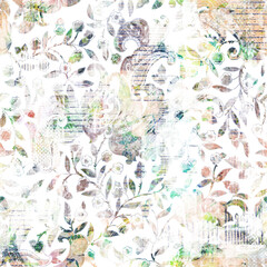 watercolor digital paisley pattern on white background