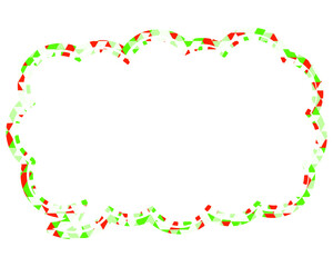 ステンドグラス風吹き出し　三角形模様　細長い雲形