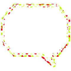 Naklejka premium ステンドグラス風吹き出し 三角形模様 角のある八角形