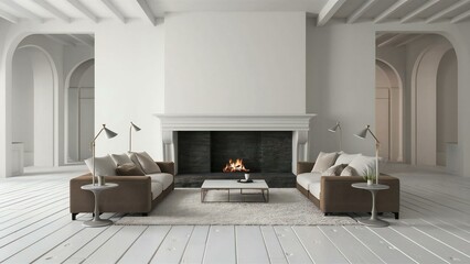 living room with fireplace