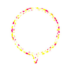 ステンドグラス風吹き出し　三角形模様　丸形の下向き