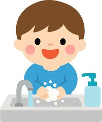 kid washing hands 손씻는 아이