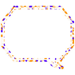 Naklejka premium ステンドグラス風吹き出し 三角形模様 角のある八角形