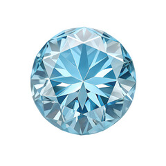 A frontal centered view of a zircon with pale blue tones and brilliant clarity