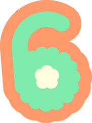 Ransom Number 6 Handdrawn Alphabet