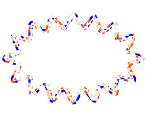 ステンドグラス風吹き出し　三角形模様　細長い丸みのあるギザギザした形