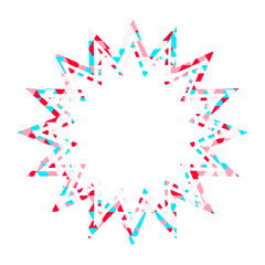 吹き出し ステンドグラス風 三角模様_点線付き_2色 (13)