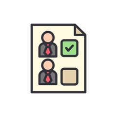 Ballot colored icons, minimalist vector illustration ,simple transparent graphic element .Isolated on white background