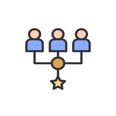 Election colored icons, minimalist vector illustration ,simple transparent graphic element .Isolated on white background