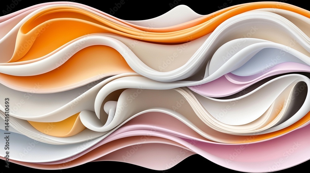Poster abstract flowing pastel forms design background image