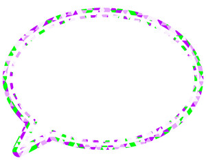 ステンドグラス風吹き出し　三角形模様　丸形