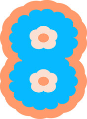 Ransom Number 8 Collage Handdrawn Alphabet