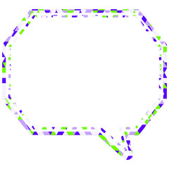 ステンドグラス風吹き出し　三角形模様　角のある八角形