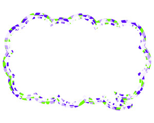 ステンドグラス風吹き出し　三角形模様　細長い雲形